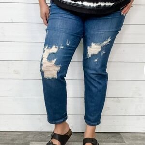 Plus Size 22 Judy Blue Women's Distressed Blue Jeans women's